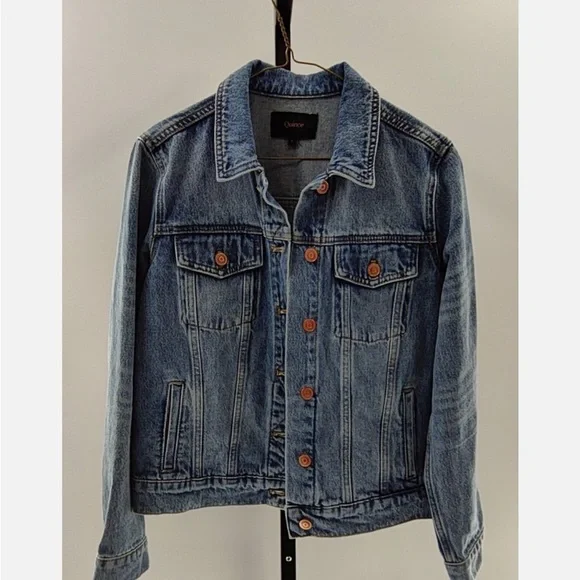 100% Organic Cotton Denim Jacket quince - Picture 1 of 4